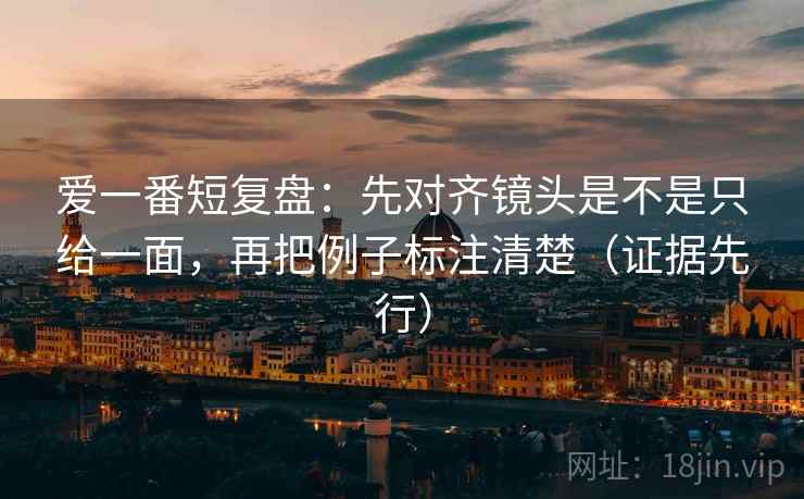 爱一番短复盘：先对齐镜头是不是只给一面，再把例子标注清楚（证据先行）