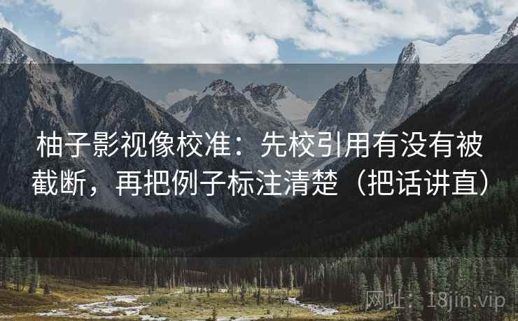 柚子影视像校准：先校引用有没有被截断，再把例子标注清楚（把话讲直）